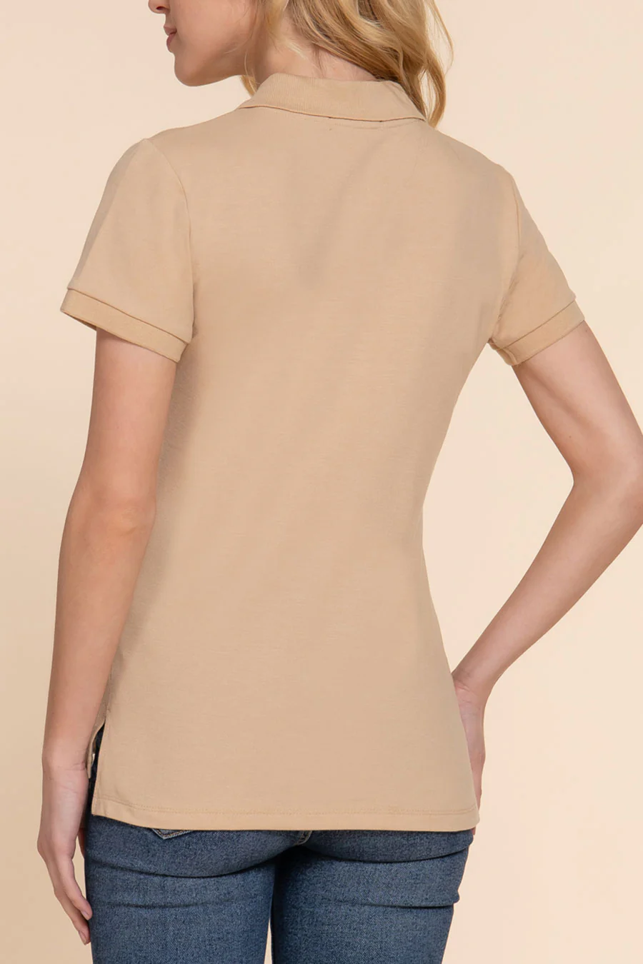Basic Short Sleeveless Classic Polo Uniform Shirt - Image 20