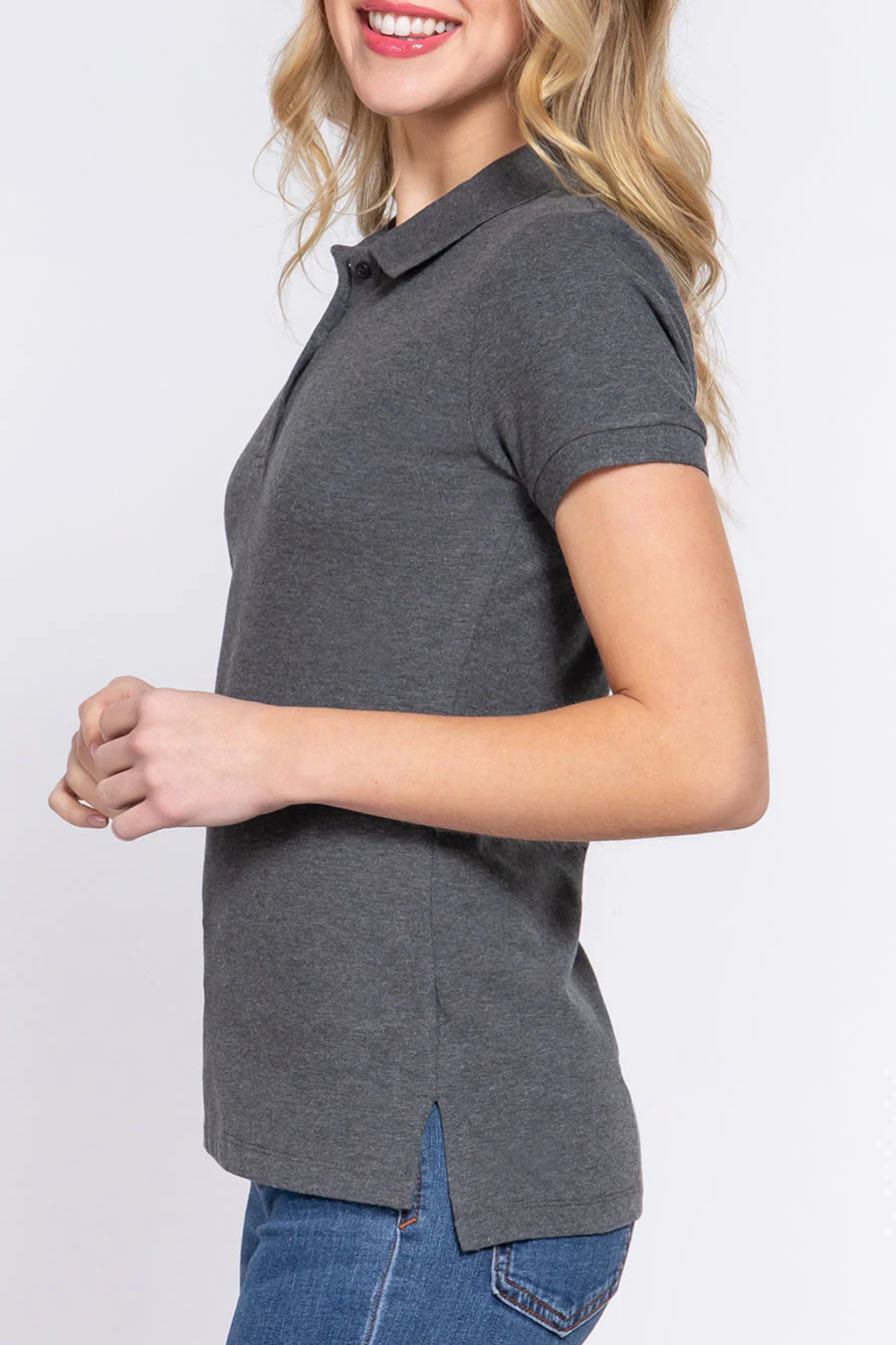 Basic Short Sleeveless Classic Polo Uniform Shirt - Image 22