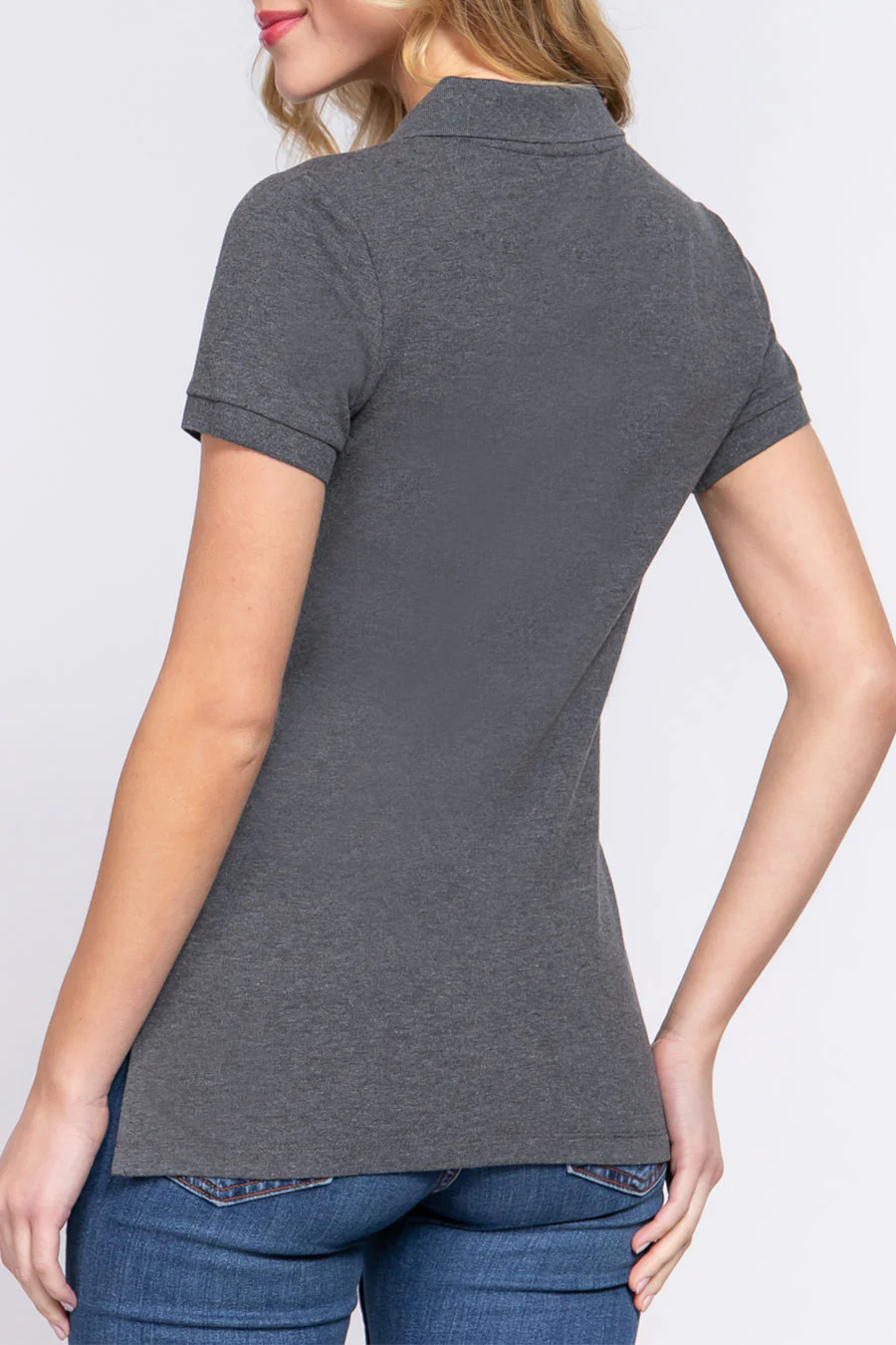 Basic Short Sleeveless Classic Polo Uniform Shirt - Image 23