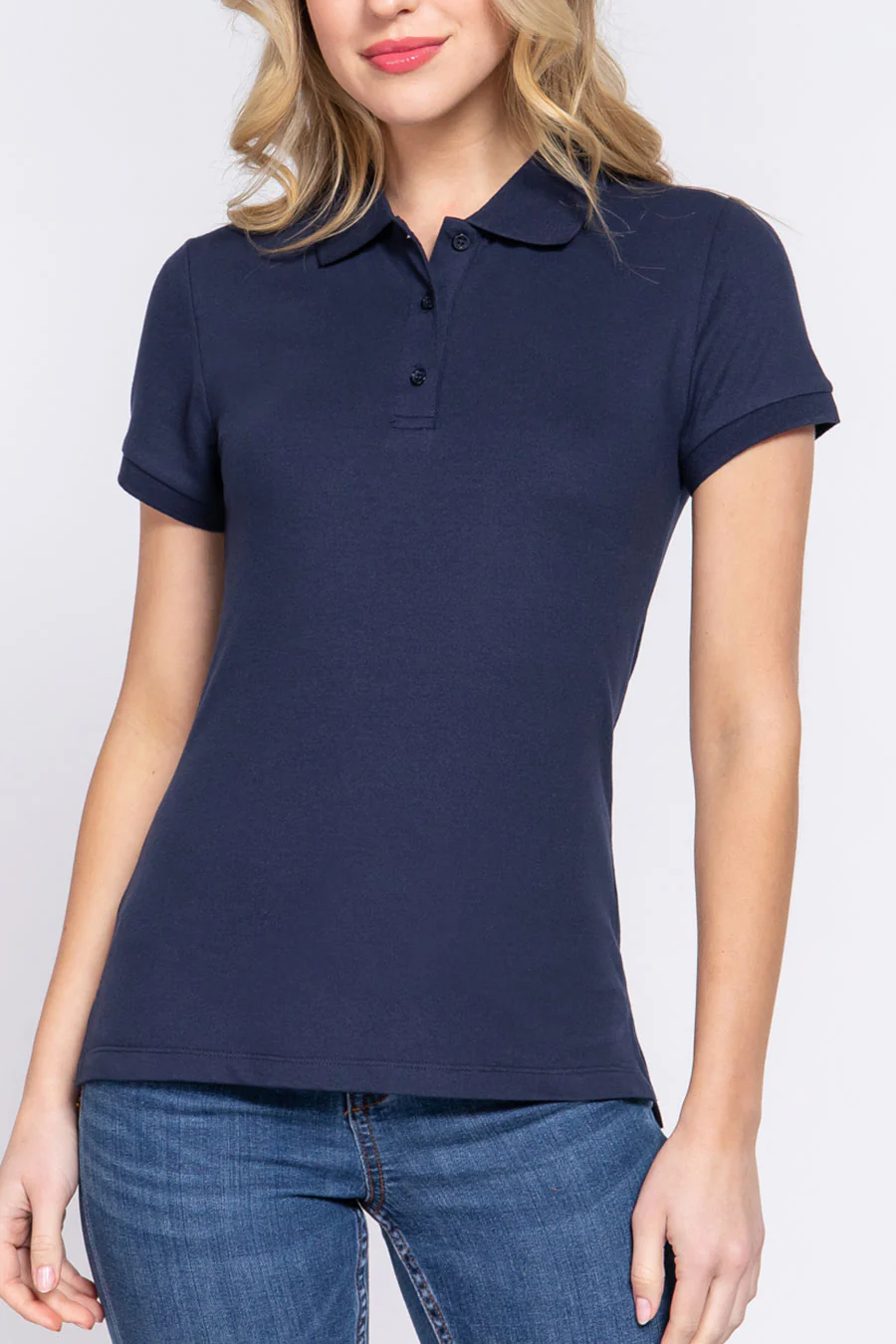 Basic Short Sleeveless Classic Polo Uniform Shirt - Image 6