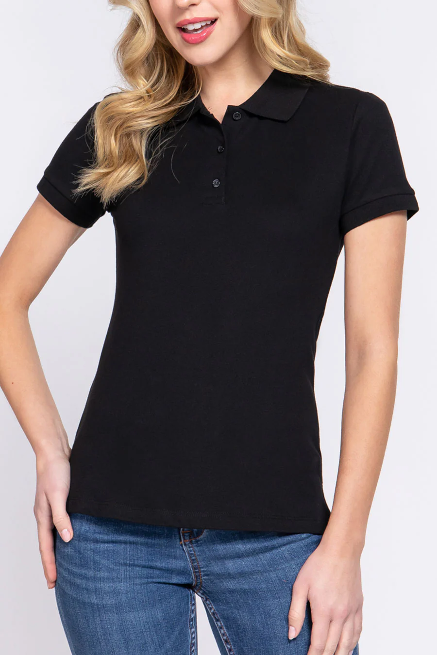 Basic Short Sleeveless Classic Polo Uniform Shirt - Image 9