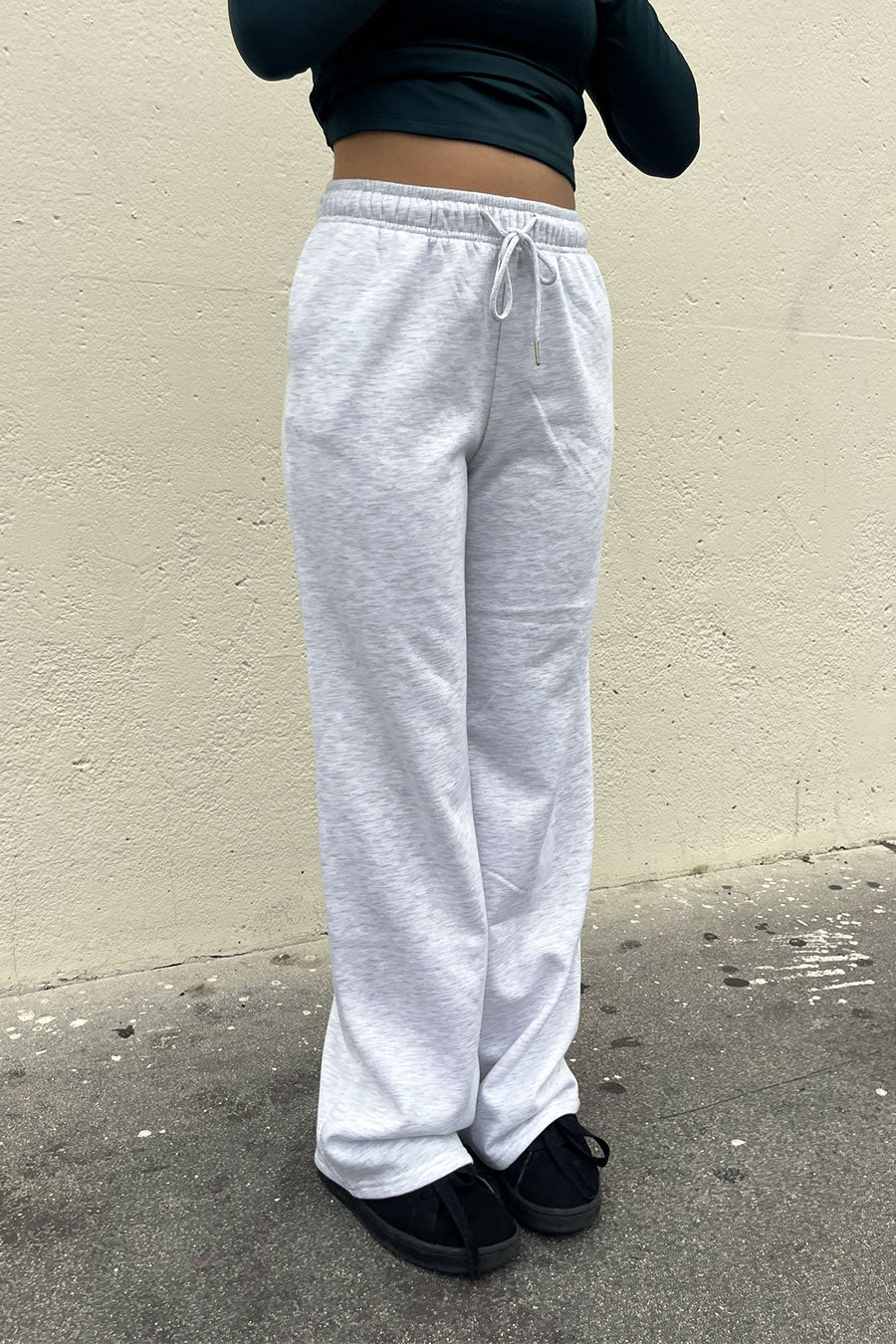 Basic Straight Leg Inner Fleece French Terry Jogger Sweatpants - Image 3