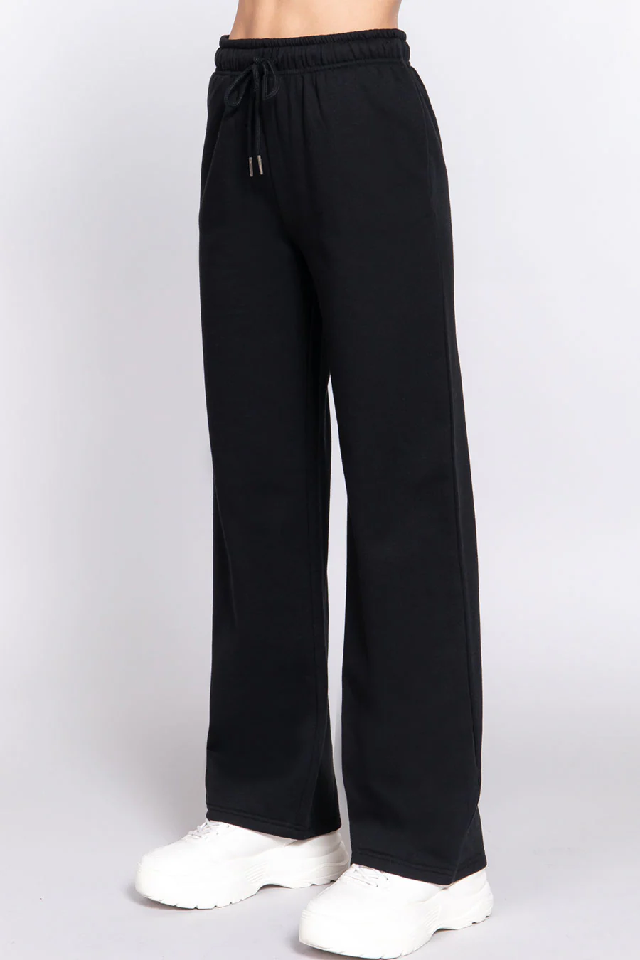 Basic Straight Leg Inner Fleece French Terry Jogger Sweatpants - Image 7