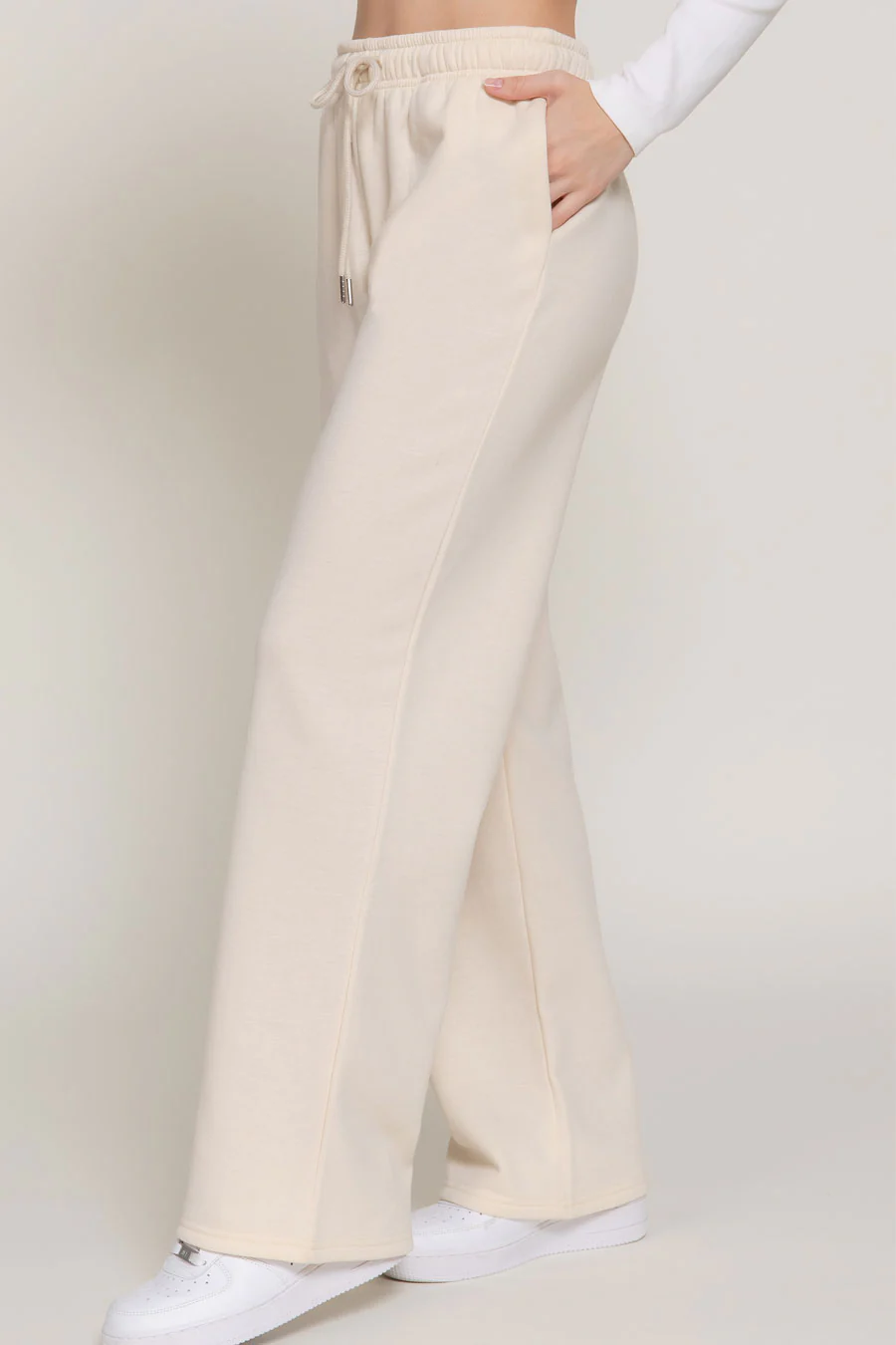 Basic Straight Leg Inner Fleece French Terry Jogger Sweatpants - Image 8