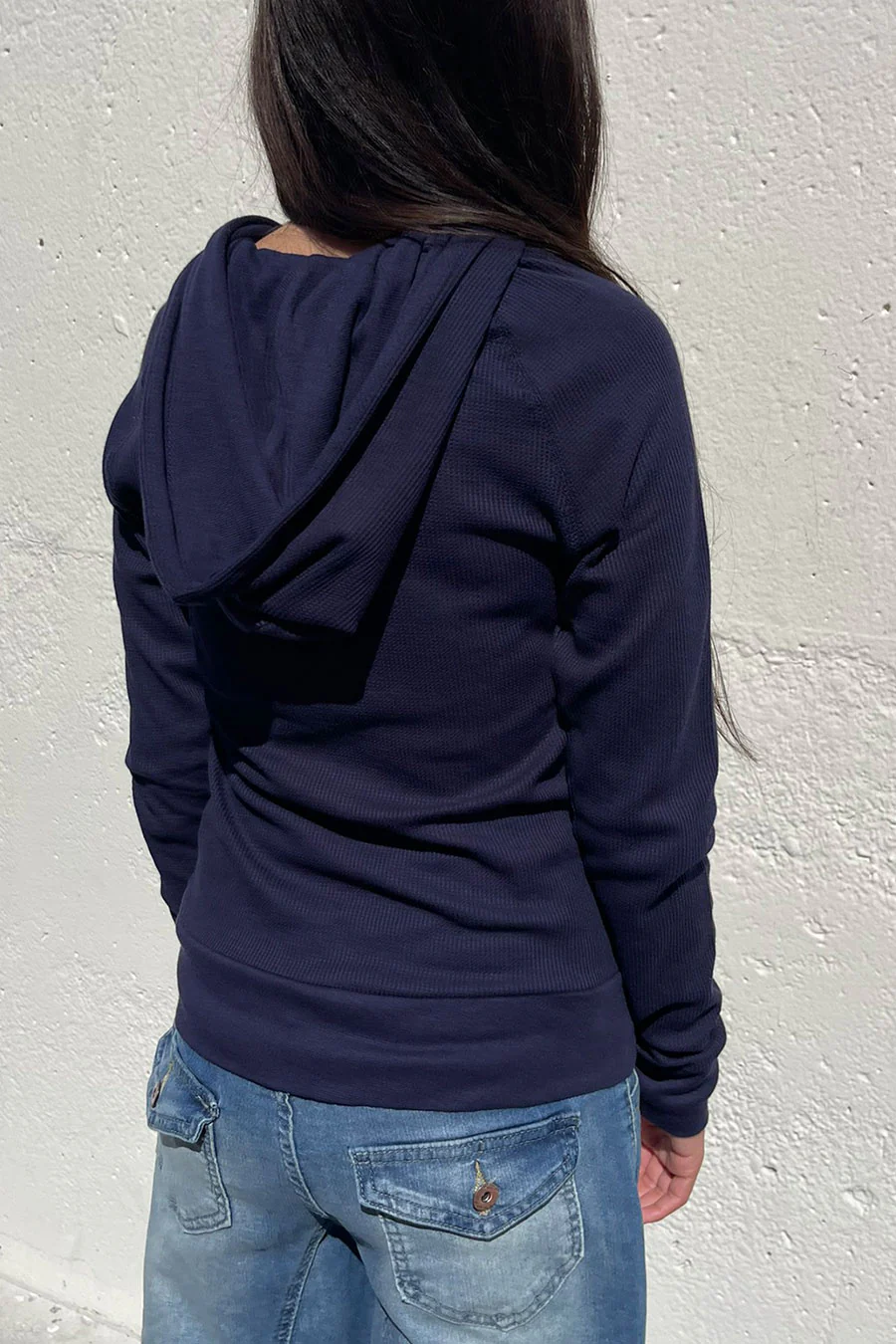 Basic Thermal Zip-Up Hoodie Jacket with Kangaroo Pocket - Image 2
