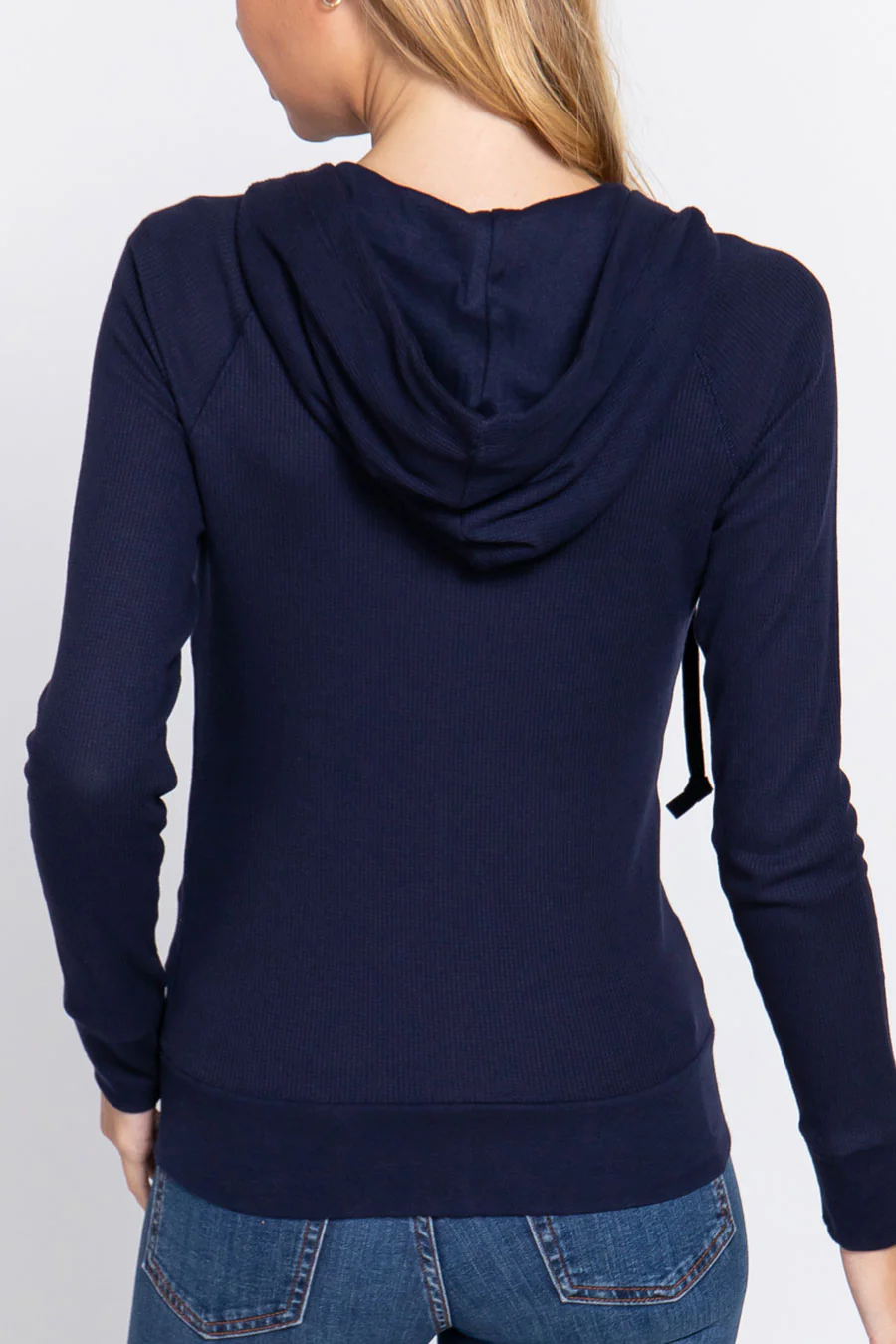 Basic Thermal Zip-Up Hoodie Jacket with Kangaroo Pocket - Image 6