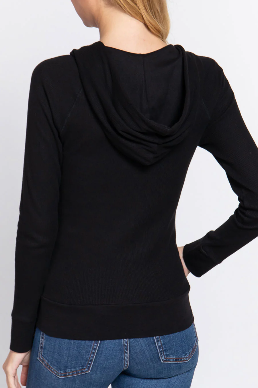 Basic Thermal Zip-Up Hoodie Jacket with Kangaroo Pocket - Image 8