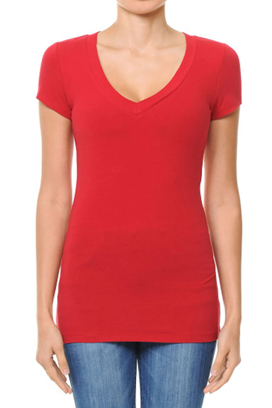 Basic V-Neck Short Sleeve Top - Image 12