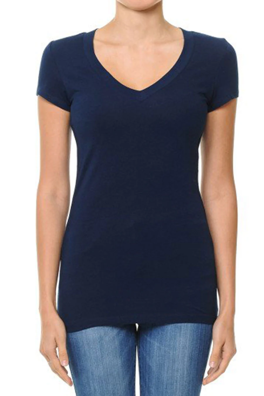 Basic V-Neck Short Sleeve Top - Image 13