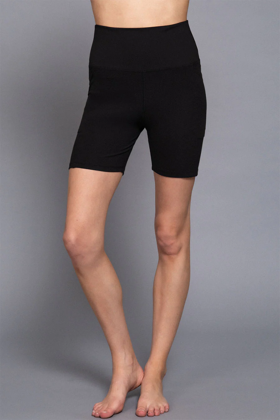 Basic Waist Band Activewear Bike Shorts With Pocket - Image 4