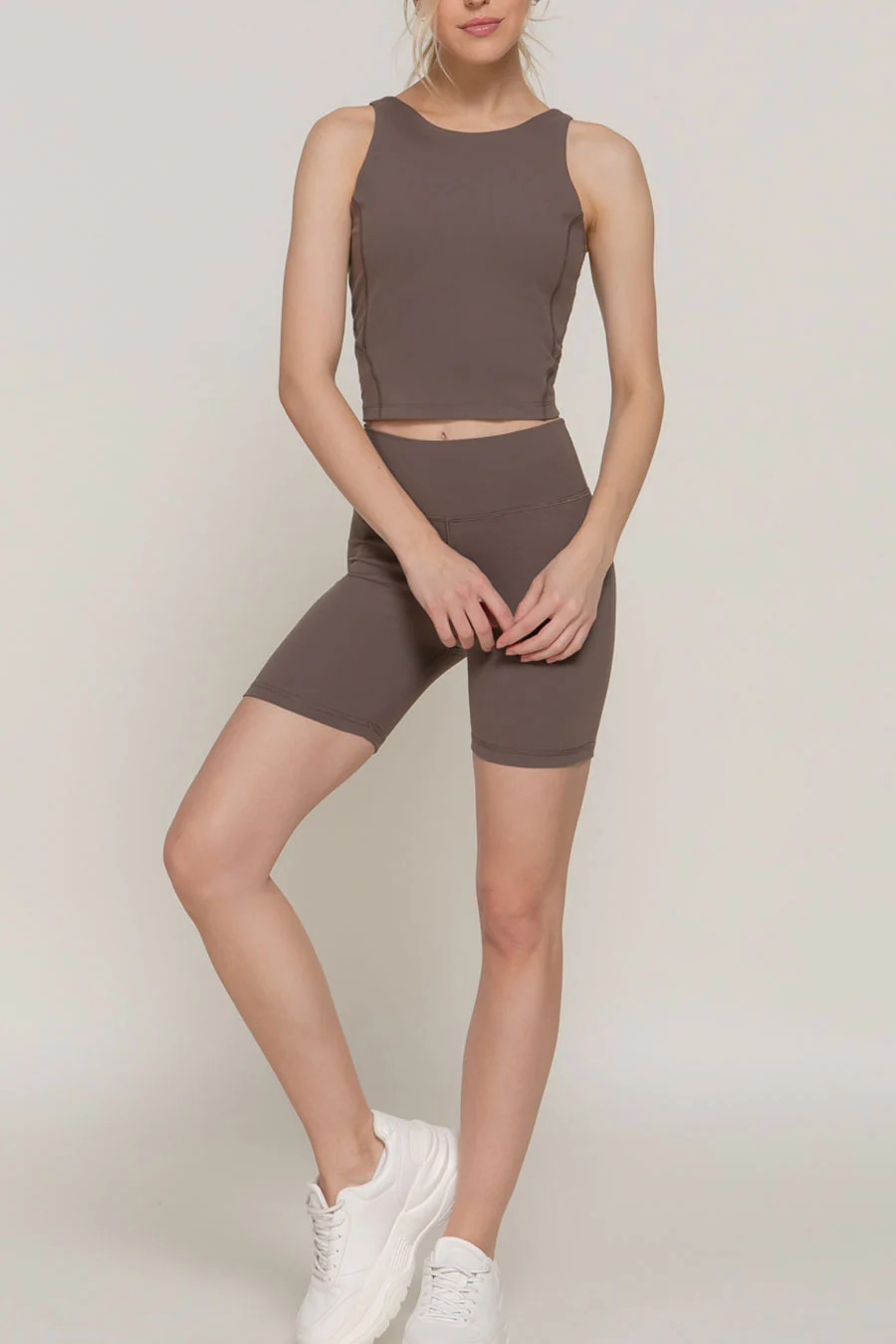Basic Waist Band Power Stretch Workout Bike Shorts - Image 17