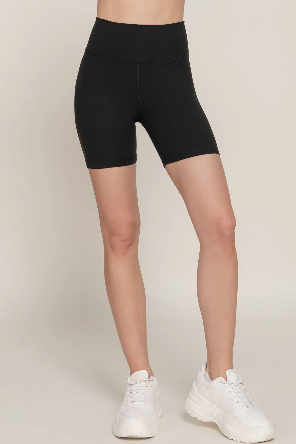 Basic Waist Band Power Stretch Workout Bike Shorts - Image 19