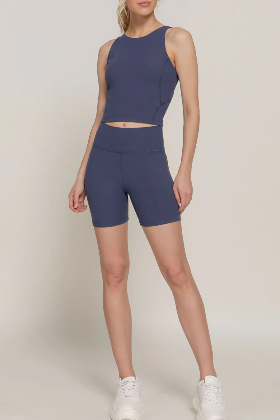 Basic Waist Band Power Stretch Workout Bike Shorts - Image 7