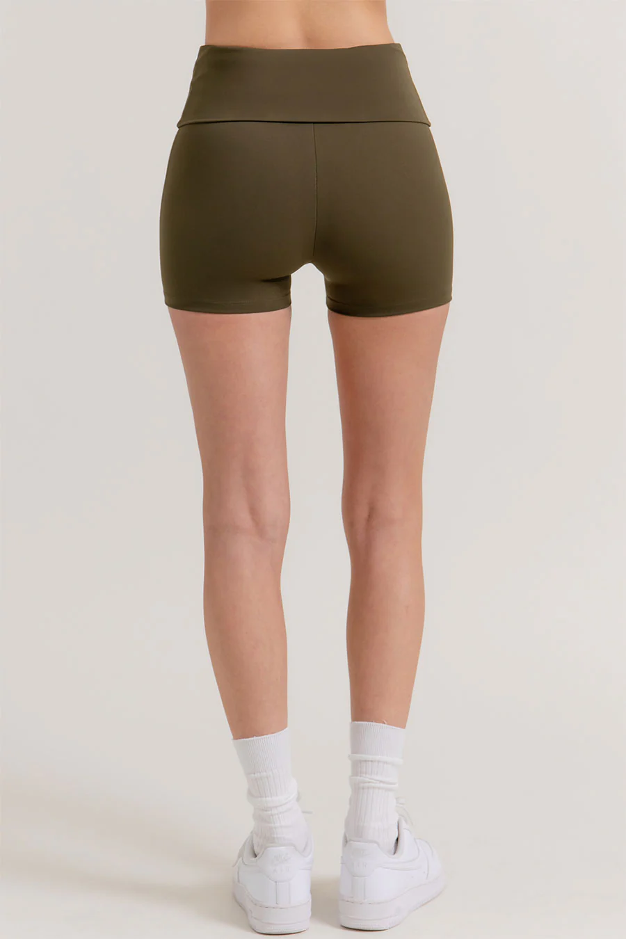 Basic Waist Fold-Over Activewear Bike Shorts - Image 15