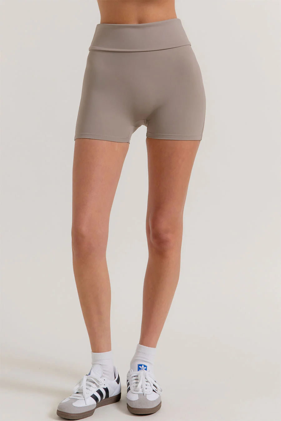 Basic Waist Fold-Over Activewear Bike Shorts - Image 18