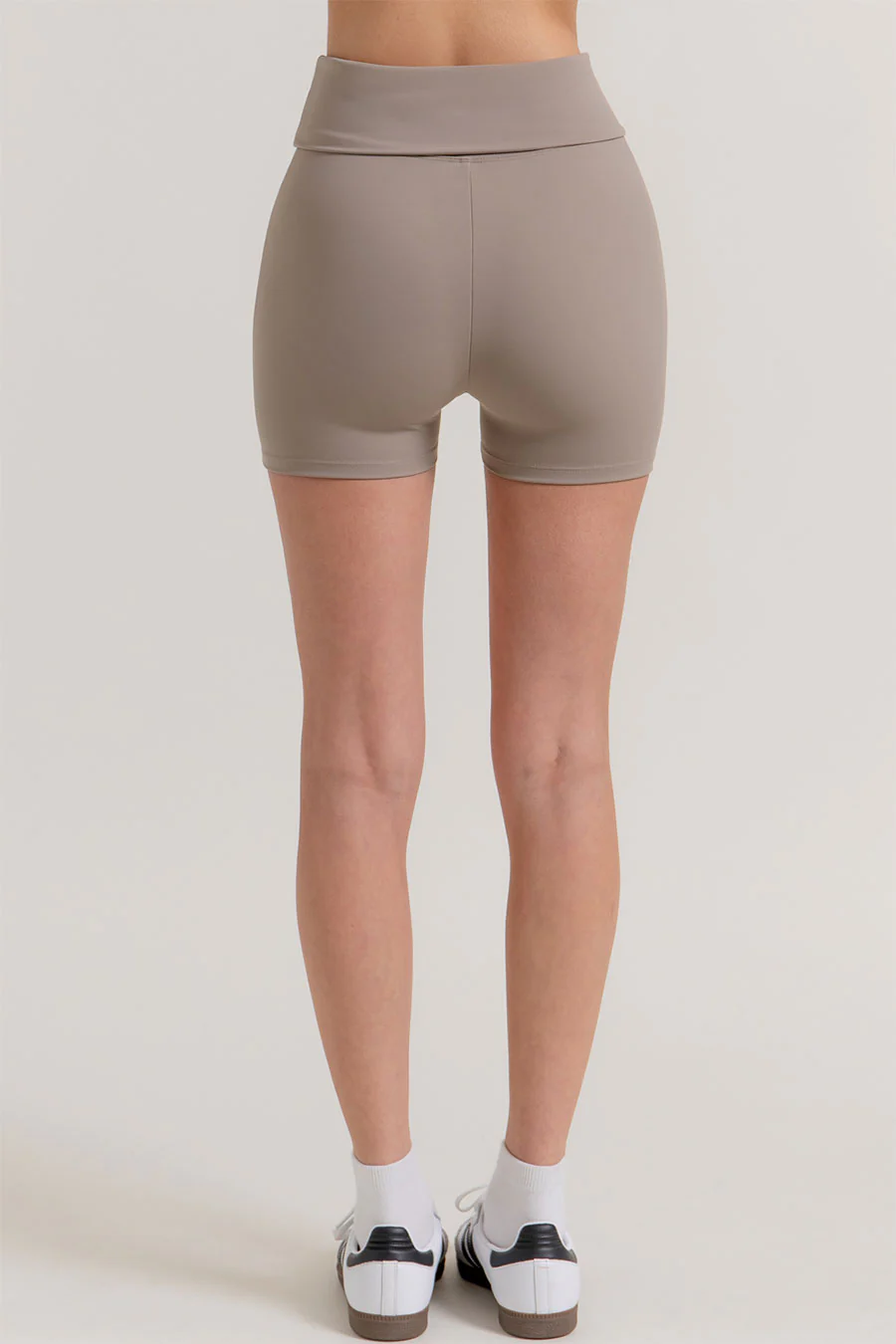 Basic Waist Fold-Over Activewear Bike Shorts - Image 19