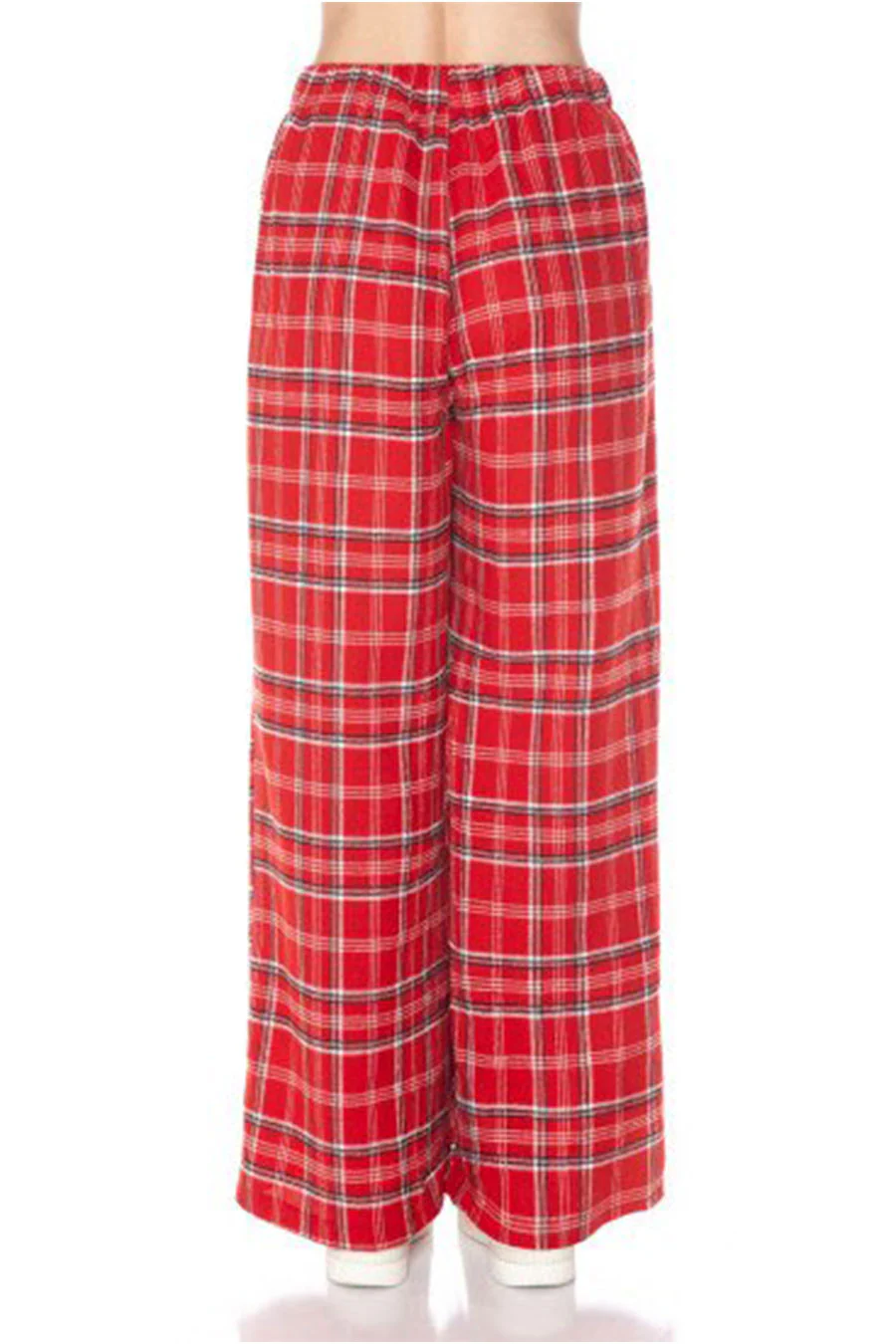 Basic Yarn-Dyed Plaid Flannel Pajama Pants with Side Pockets - Image 10