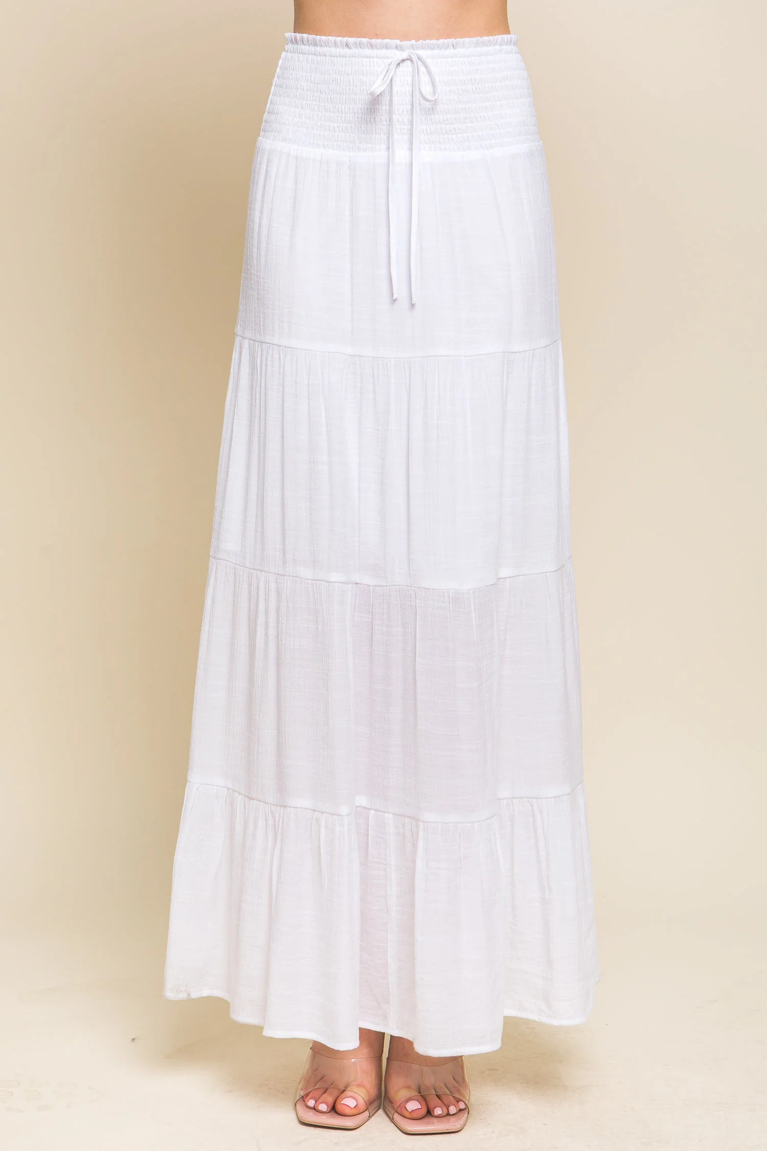 Bohemian Smocked Tiered Maxi Skirt - Image 4