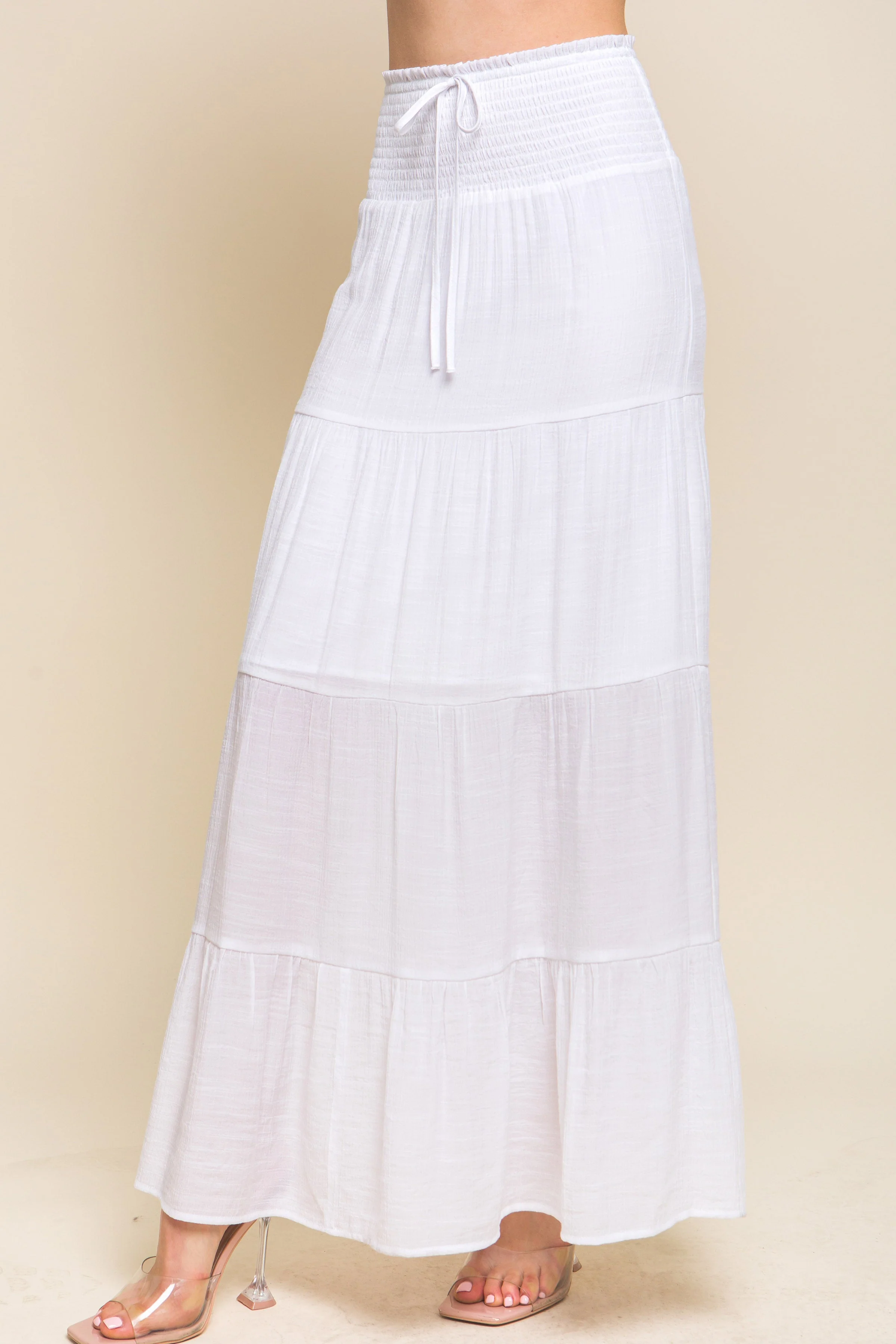 Bohemian Smocked Tiered Maxi Skirt - Image 7