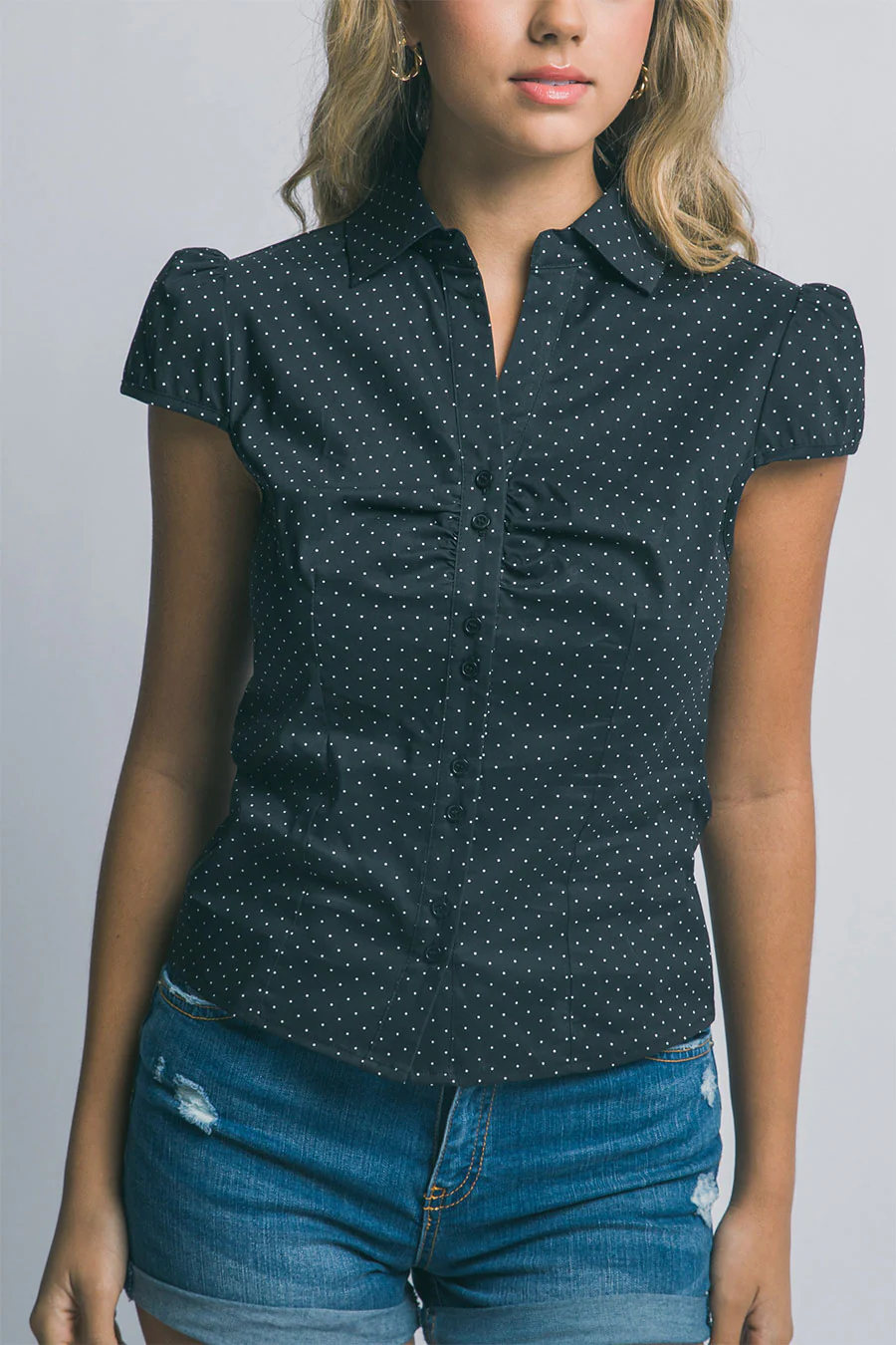 Clean Girl Polka Dot Short-Sleeve Shirt - Image 5