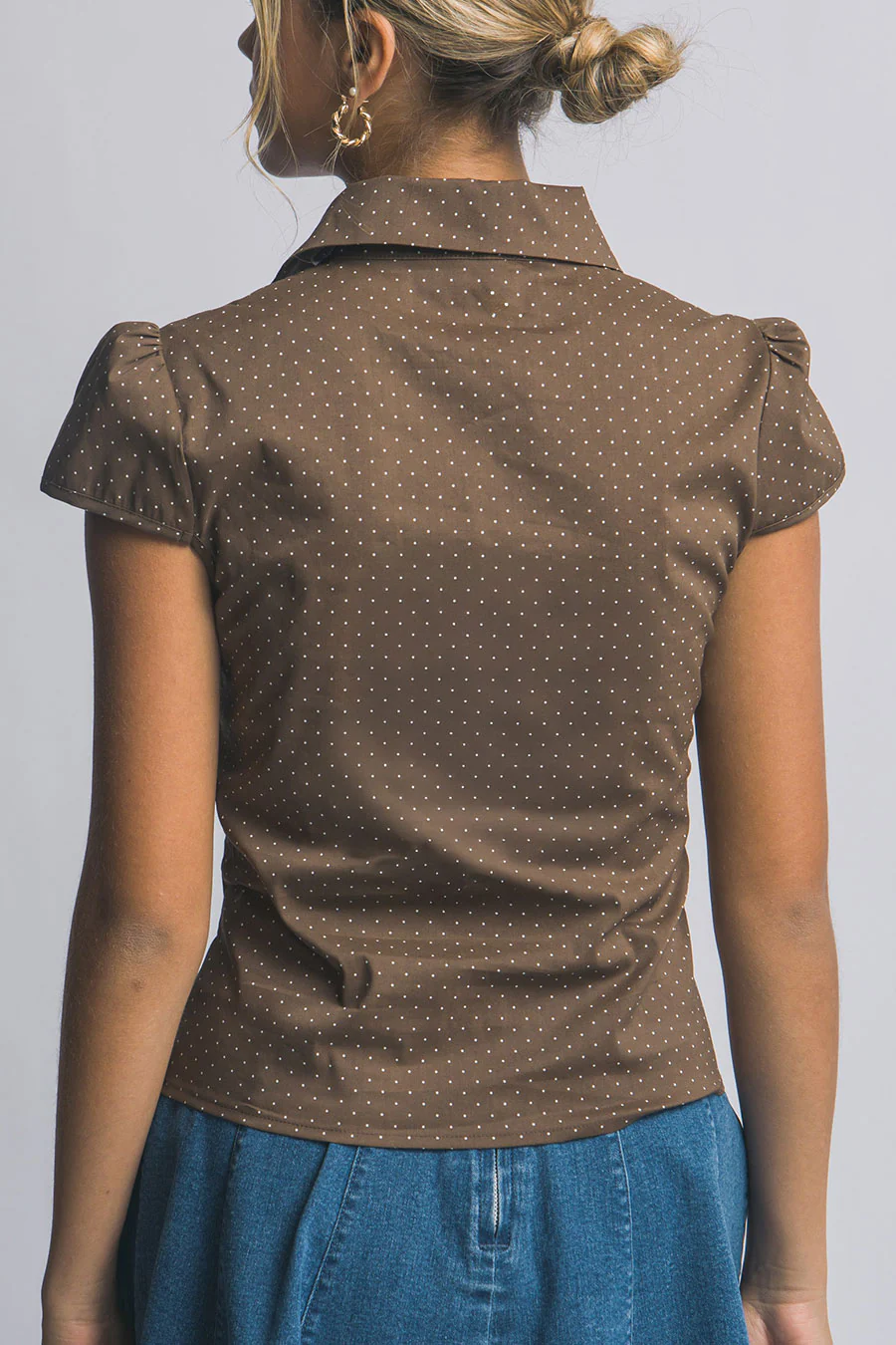 Clean Girl Polka Dot Short-Sleeve Shirt - Image 7