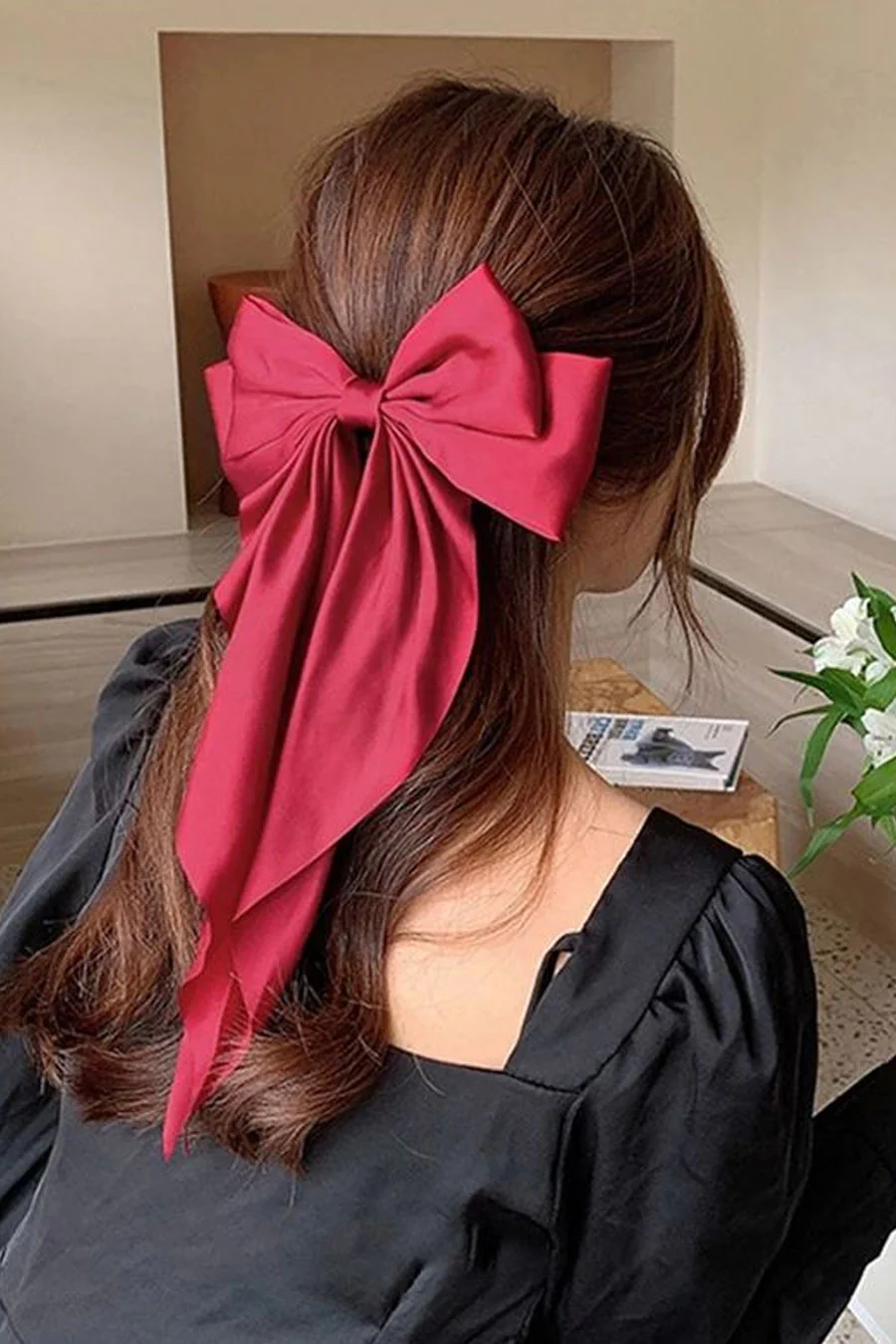 Coquette Big Ribbon Bow Side Clip Bow Hair Clip - Image 4