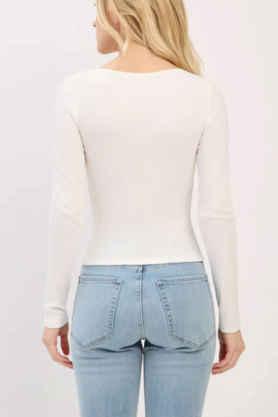Crew Neck Lace & Bow Detail Long Sleeve Top - Image 9