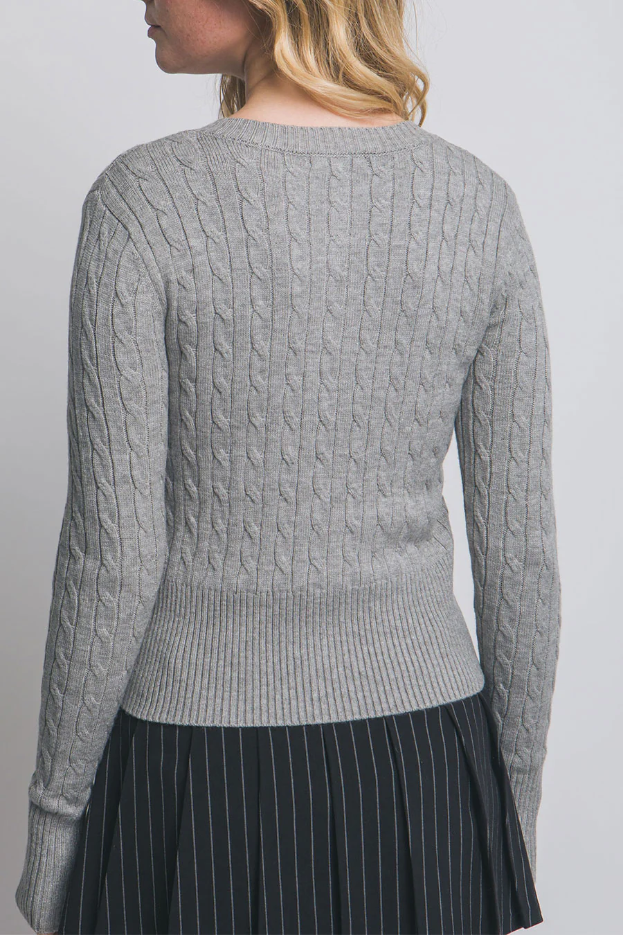 Downtown Girl Cable Knit Button-Front Cardigan Sweater - Image 14