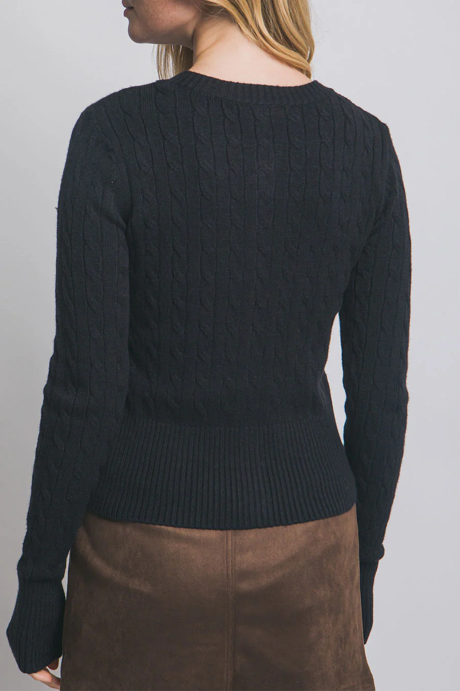 Downtown Girl Cable Knit Button-Front Cardigan Sweater - Image 9