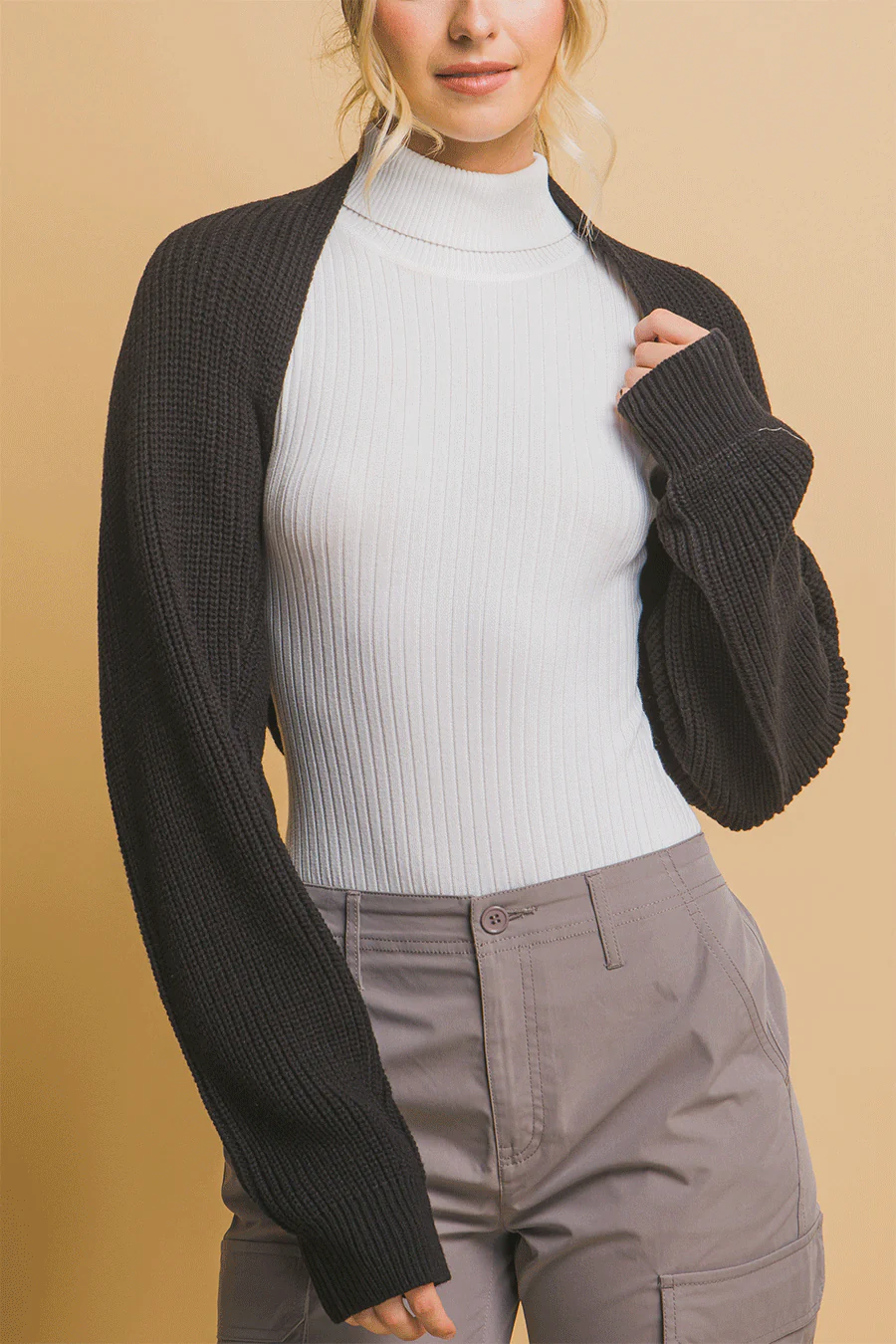 Fall Essential Knitted Sweater Bolero - Image 8
