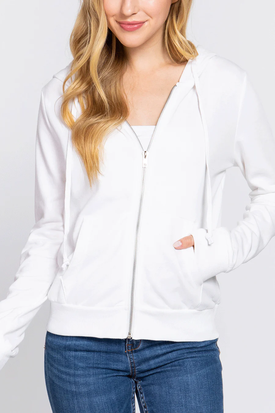 Basic Fleece French Terry Zip Hoodie - Image 11