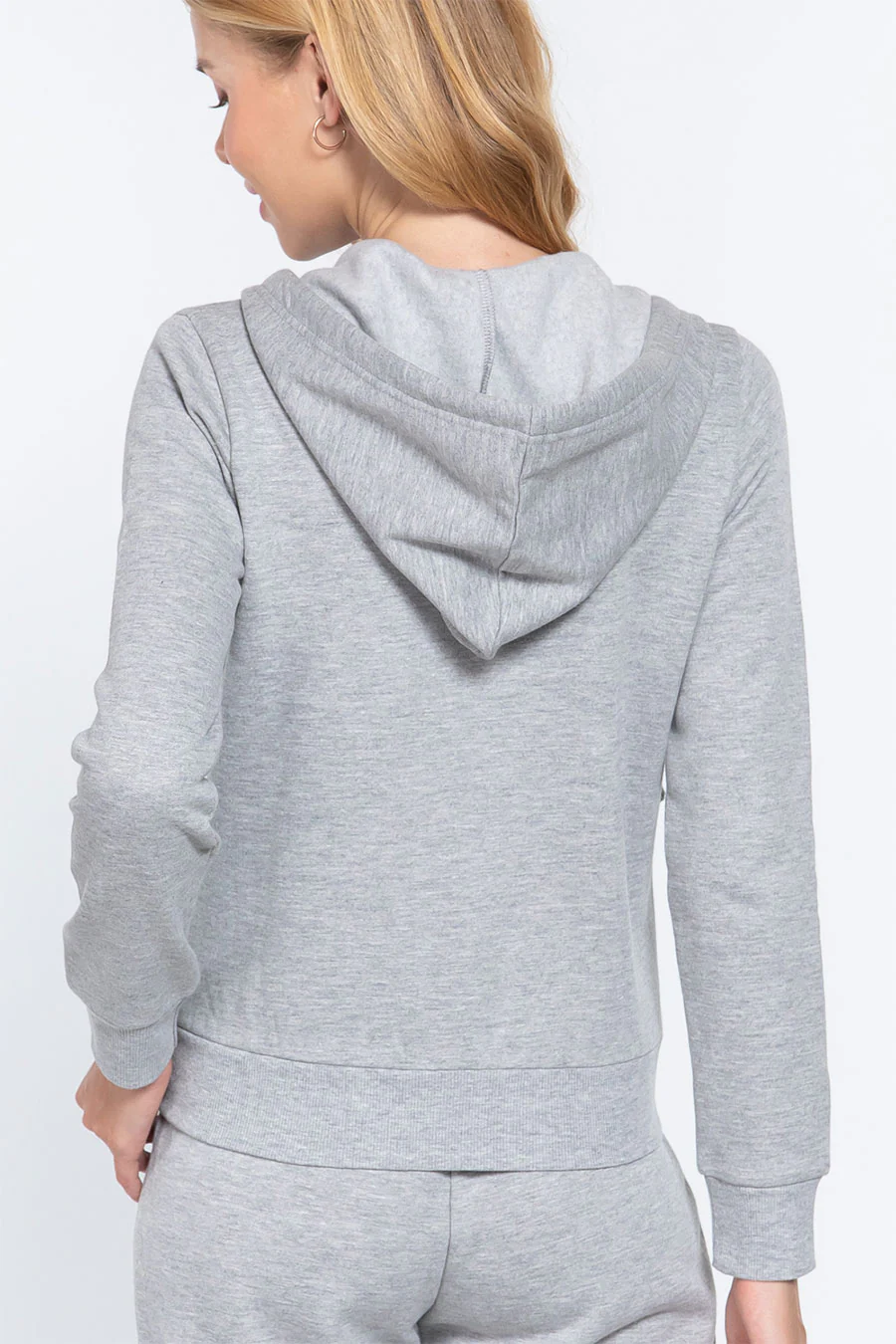 Basic Fleece French Terry Zip Hoodie - Image 4