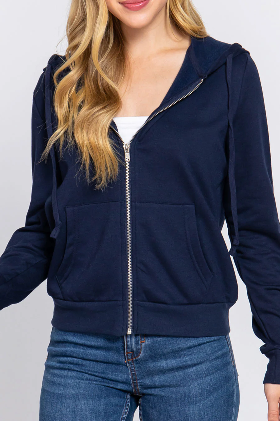 Basic Fleece French Terry Zip Hoodie - Image 6