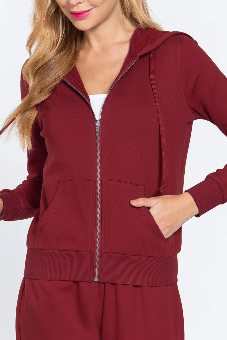 Basic Fleece French Terry Zip Hoodie - Image 8