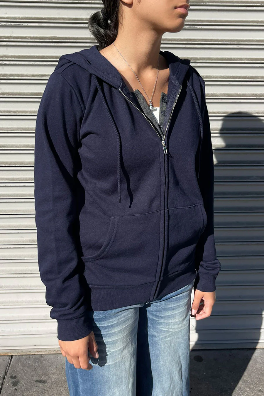 Fleece Relaxed Fit Full Zip-Up Hoodie Jacket - Image 2