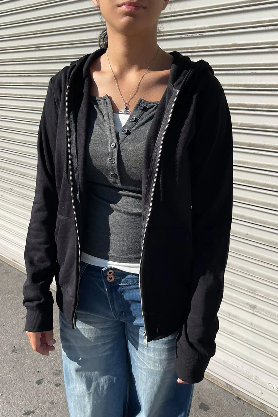 Fleece Relaxed Fit Full Zip-Up Hoodie Jacket - Image 4