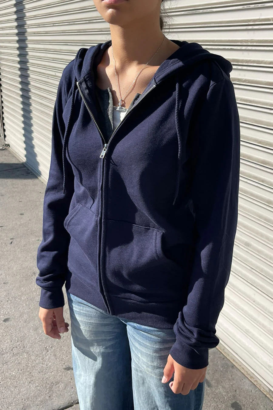 Fleece Relaxed Fit Full Zip-Up Hoodie Jacket - Image 6