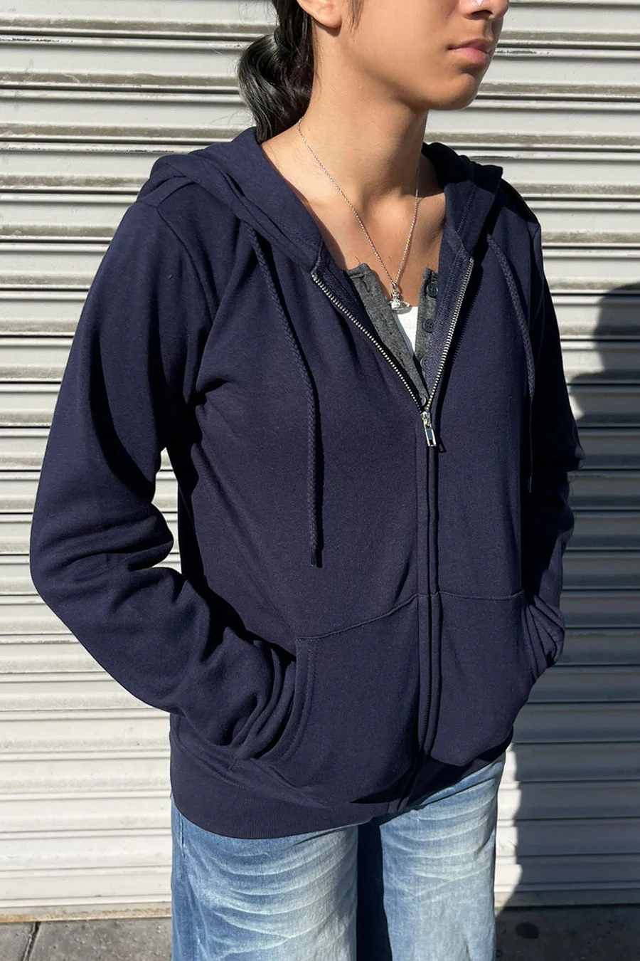 Fleece Relaxed Fit Full Zip-Up Hoodie Jacket - Image 7