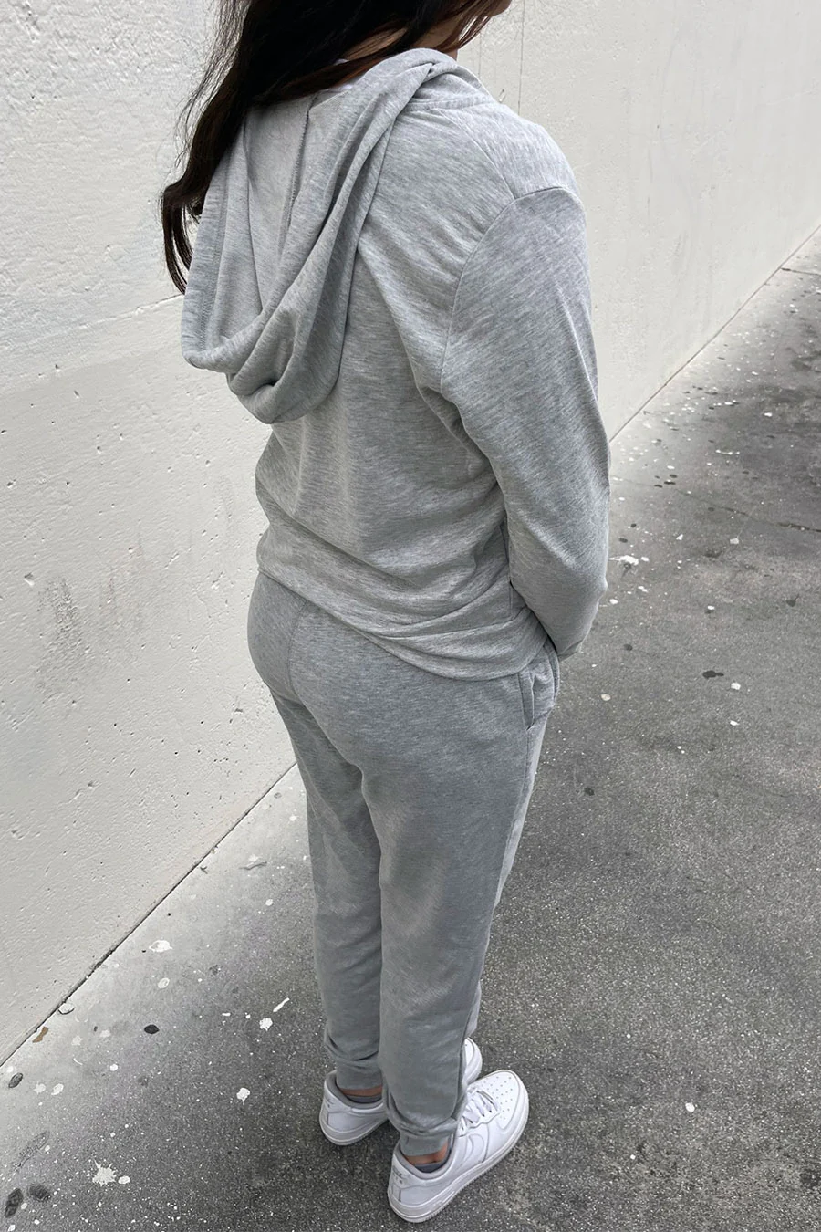 Basic French Terry Zip-Front Hoodie Sweatshirt Jacket - Image 4