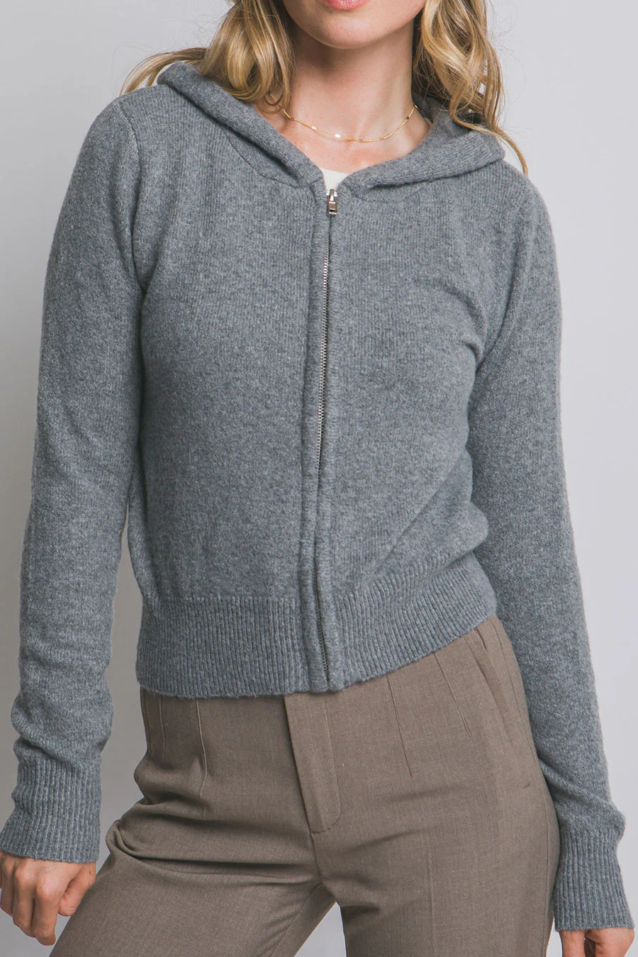 Full-Zip Super Soft Sweater Hoodie Jacket - Image 6