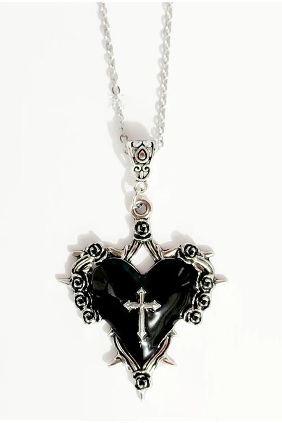 Gothic Wild Thorn Heart Y2K Pendant Necklace