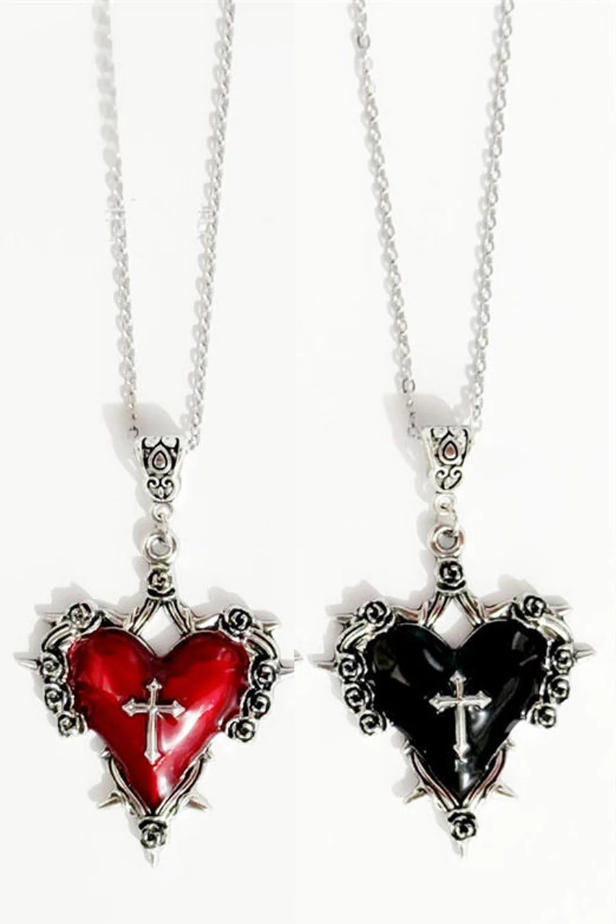 Gothic Wild Thorn Heart Y2K Pendant Necklace - Image 7