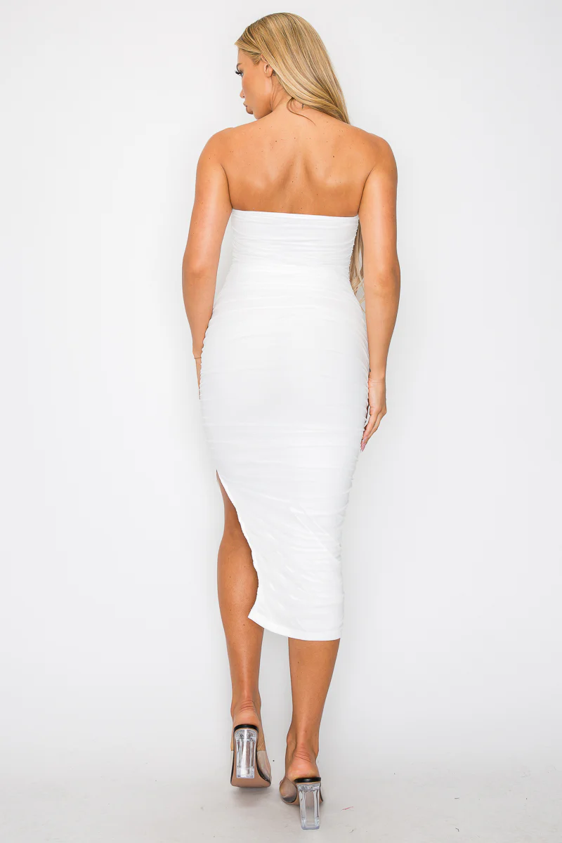 ENBE™ Mesh Double-Layer Tube Midi Bodycon Magic Stretch Dress - Image 6