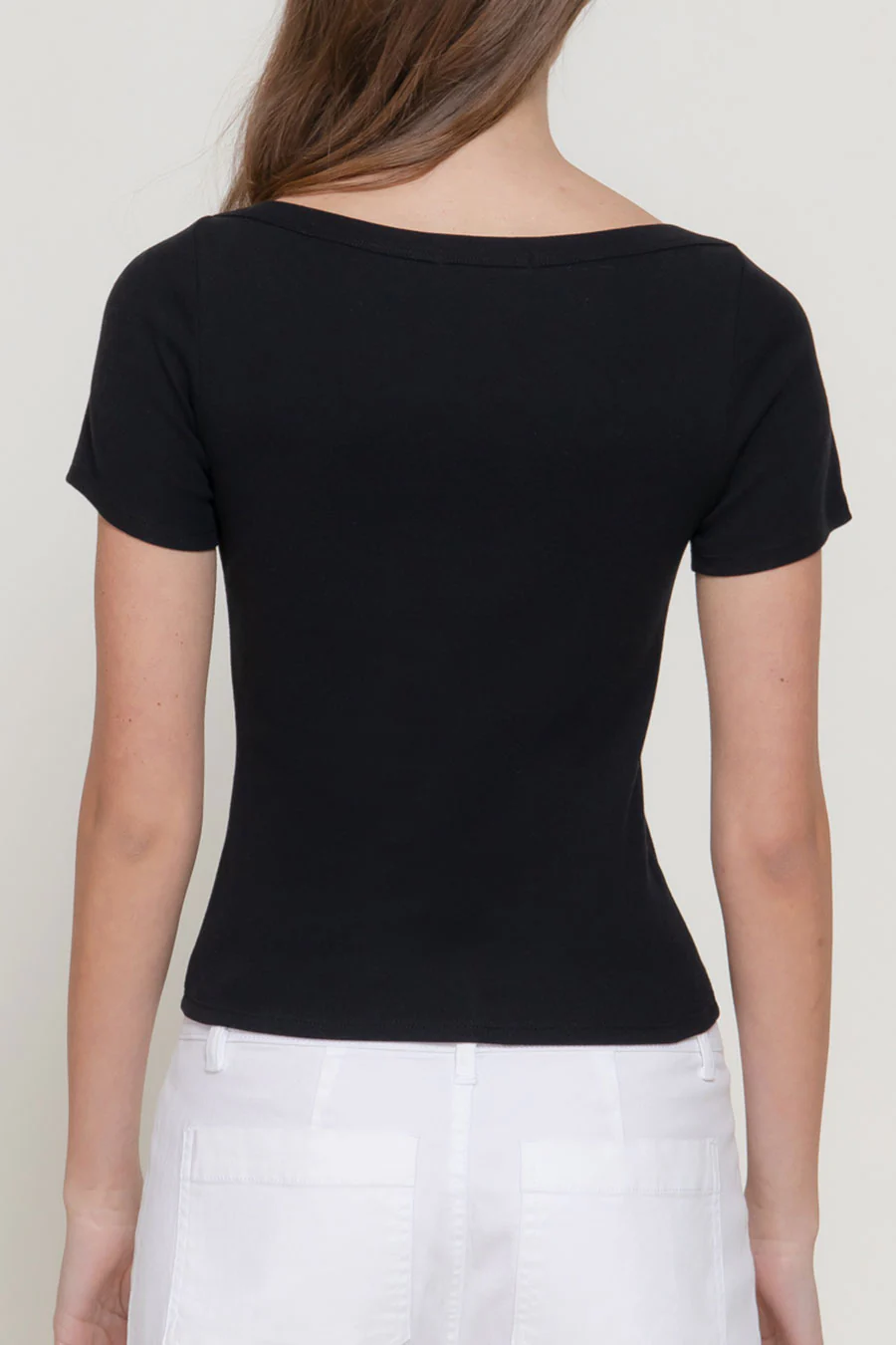 "Los Angeles" Graphic Shorts Sleeve Boat Neck Top - Image 3