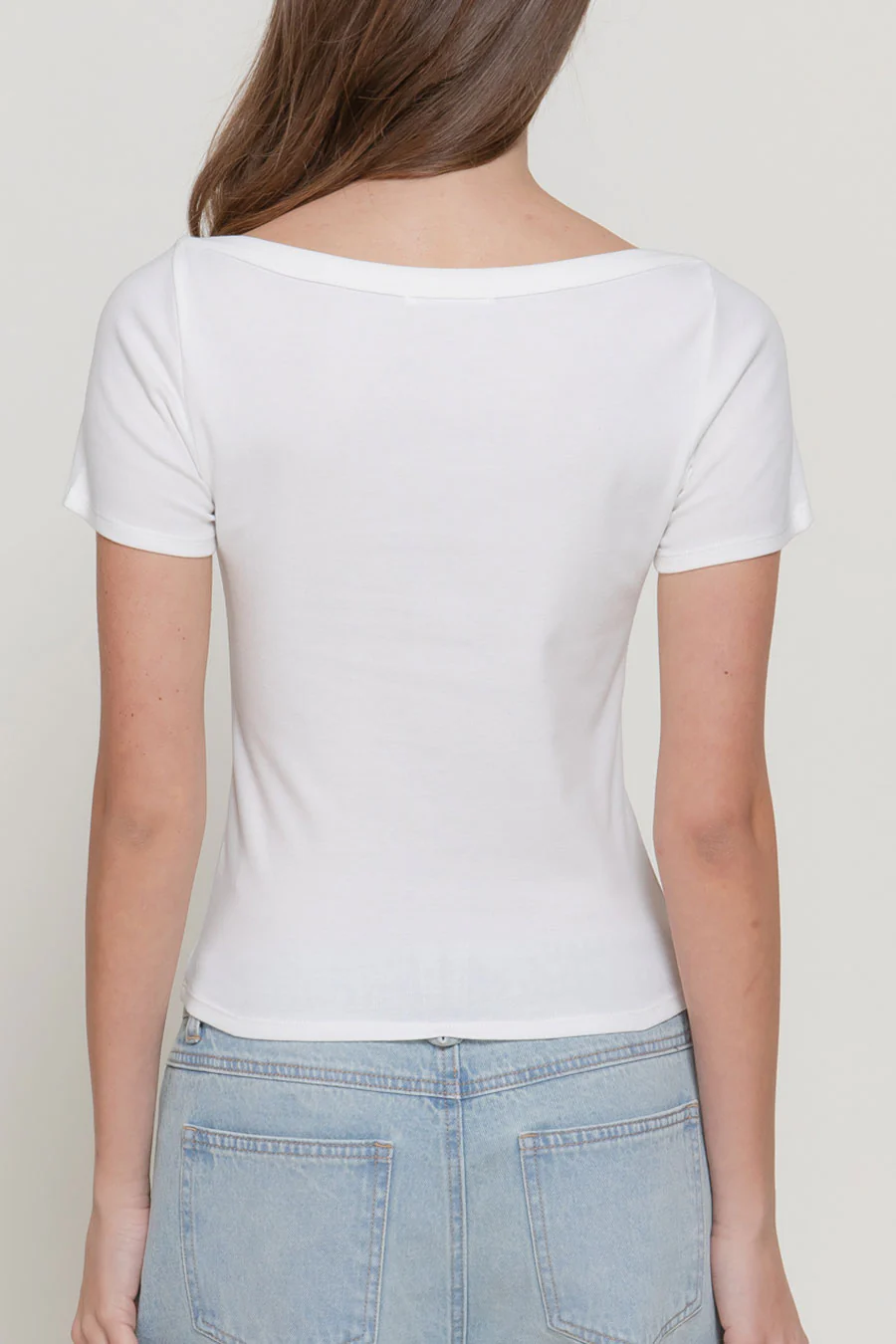 "Los Angeles" Graphic Shorts Sleeve Boat Neck Top - Image 5
