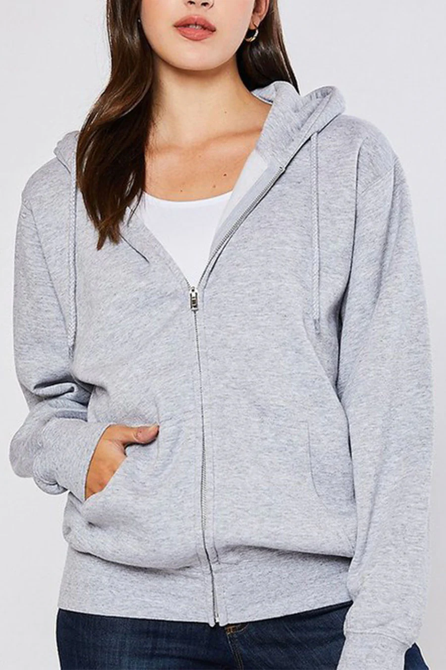 Oversized Fleece Front Zip-Up Hoodie Sweatshirts Jacket with Super Soft Hand - Image 13