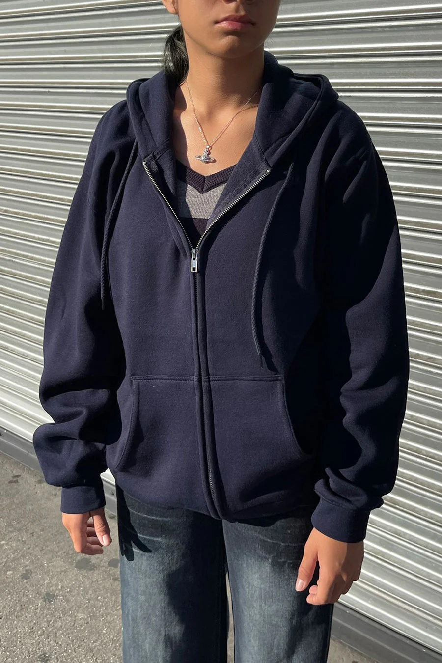 Oversized Fleece Front Zip-Up Hoodie Sweatshirts Jacket with Super Soft Hand - Image 9