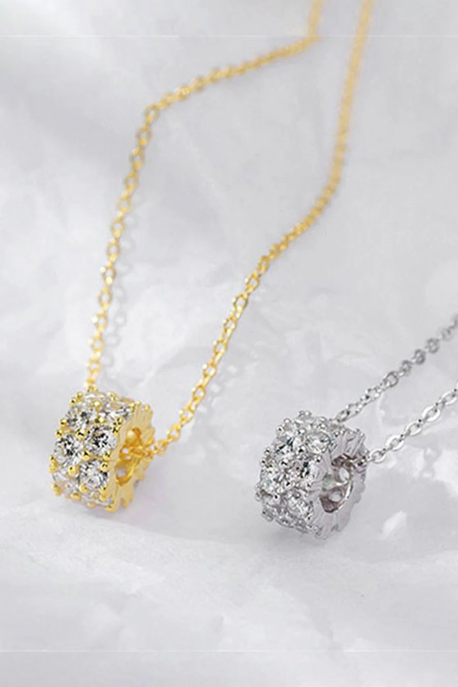 Rhinestone Circle Pendant Fine Jewelry Necklace