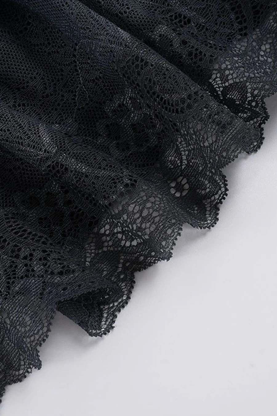 Romantic Goth Lace-Tiered Ruffle Mini Skirt with Side Bow Detail - Image 8