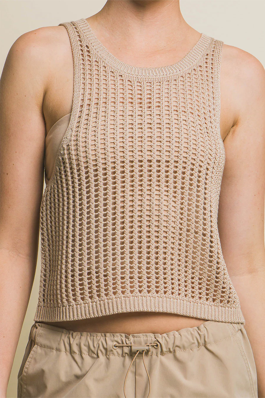 Sleeveless Open Knit Summer Crop Top - Image 6